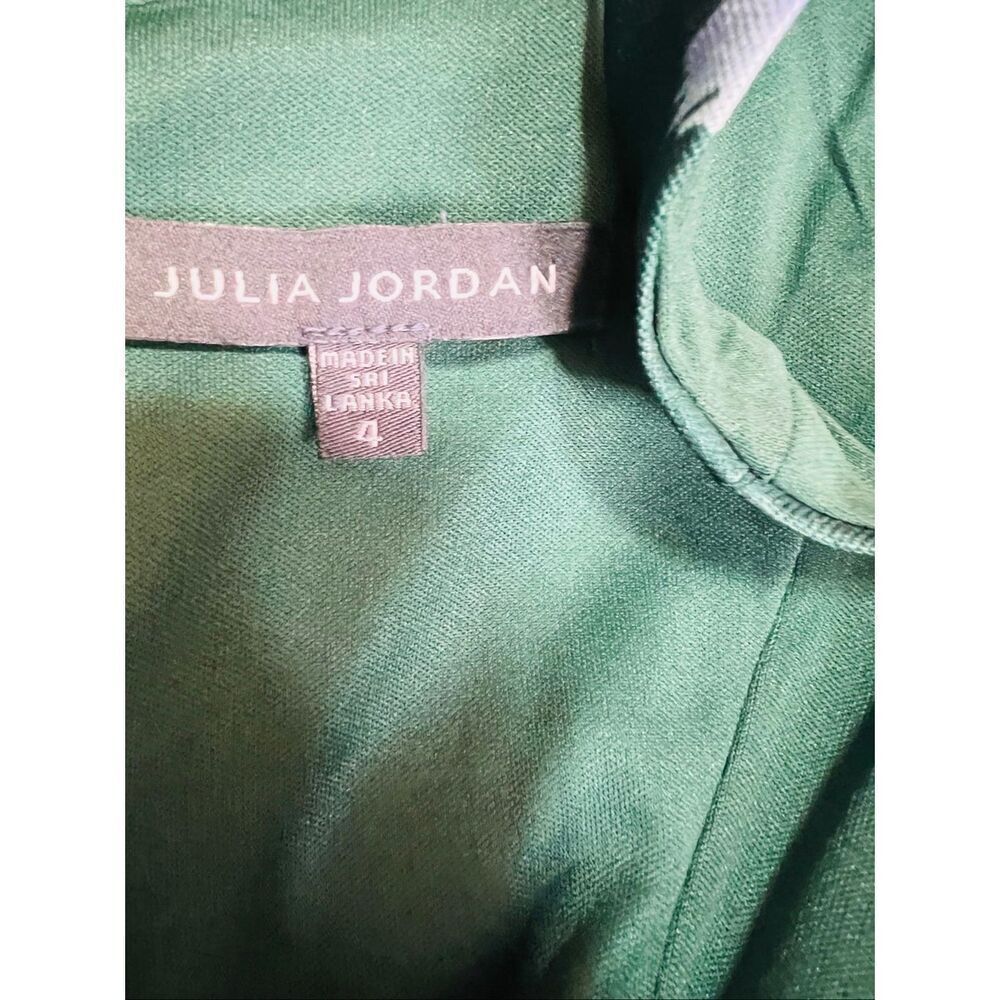 Julia Jordan Womens Green Multi Floral Mikado Pleated Fit & Flare Dress Sz 4 - Picture 6 of 9